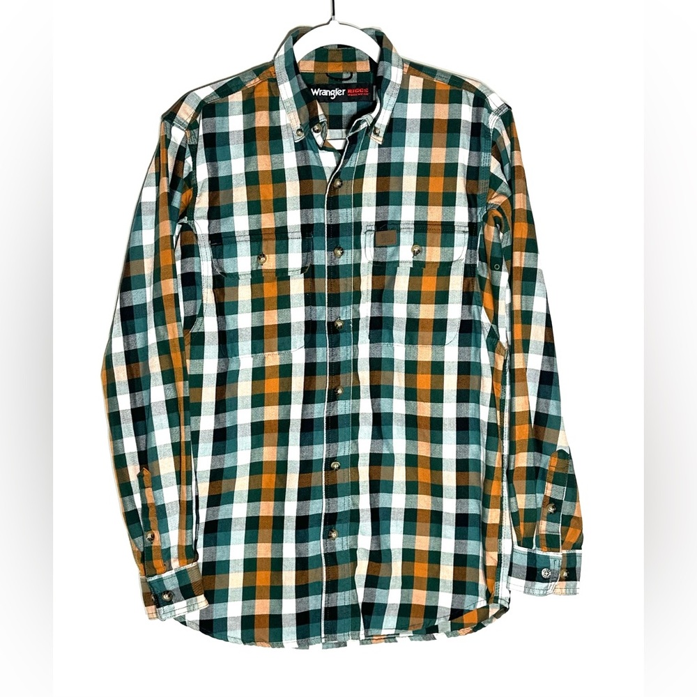 🔥Closet Clearout!🔥 Wrangler Riggs Green Plaid Workwear